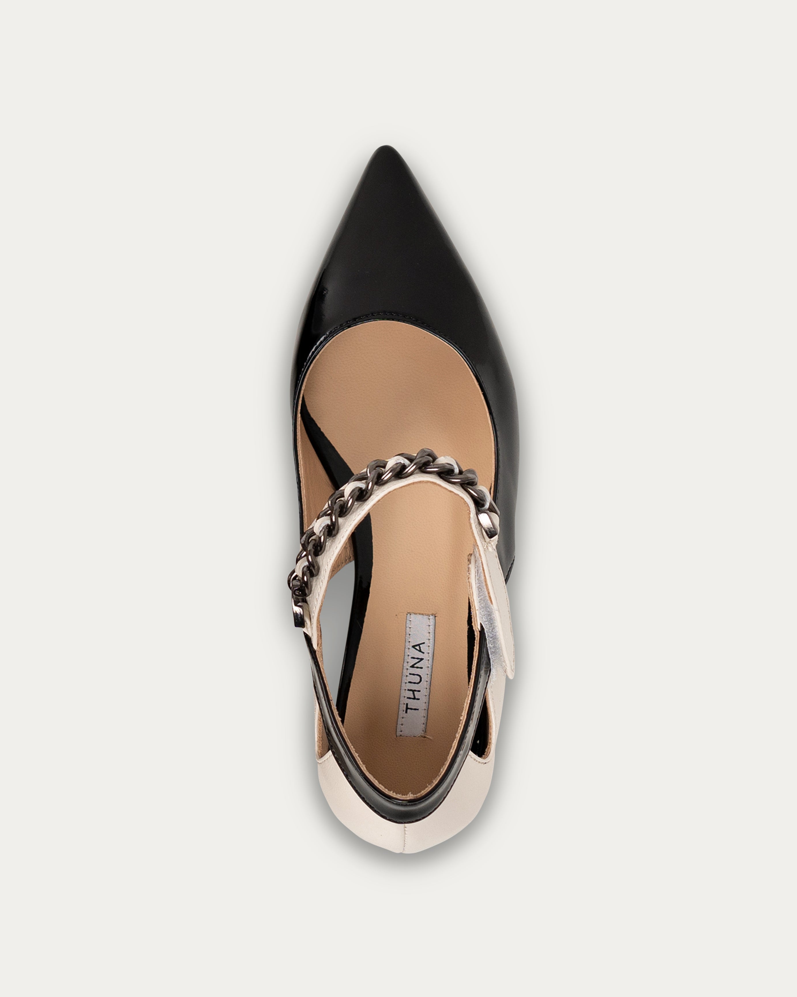 Leem black cream sandal - THUNA